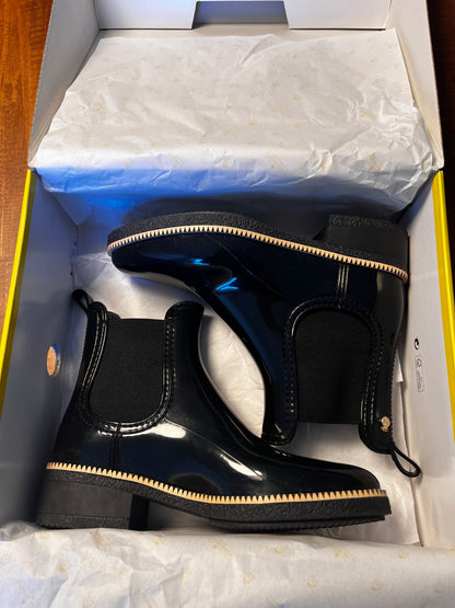 Brand New Lemon Jelly Black Rain Boots - size 7.5 US Women