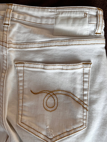 R13 Boy Straight Denim Garett White - size 25