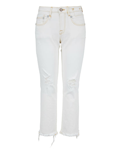 R13 Boy Straight Denim Garett White - size 25