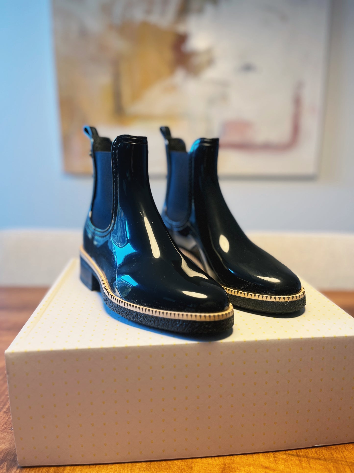 Brand New Lemon Jelly Black Rain Boots - size 7.5 US Women