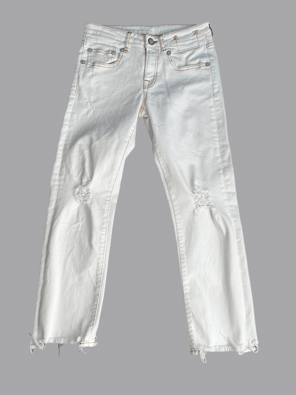 R13 Boy Straight Denim Garett White - size 25