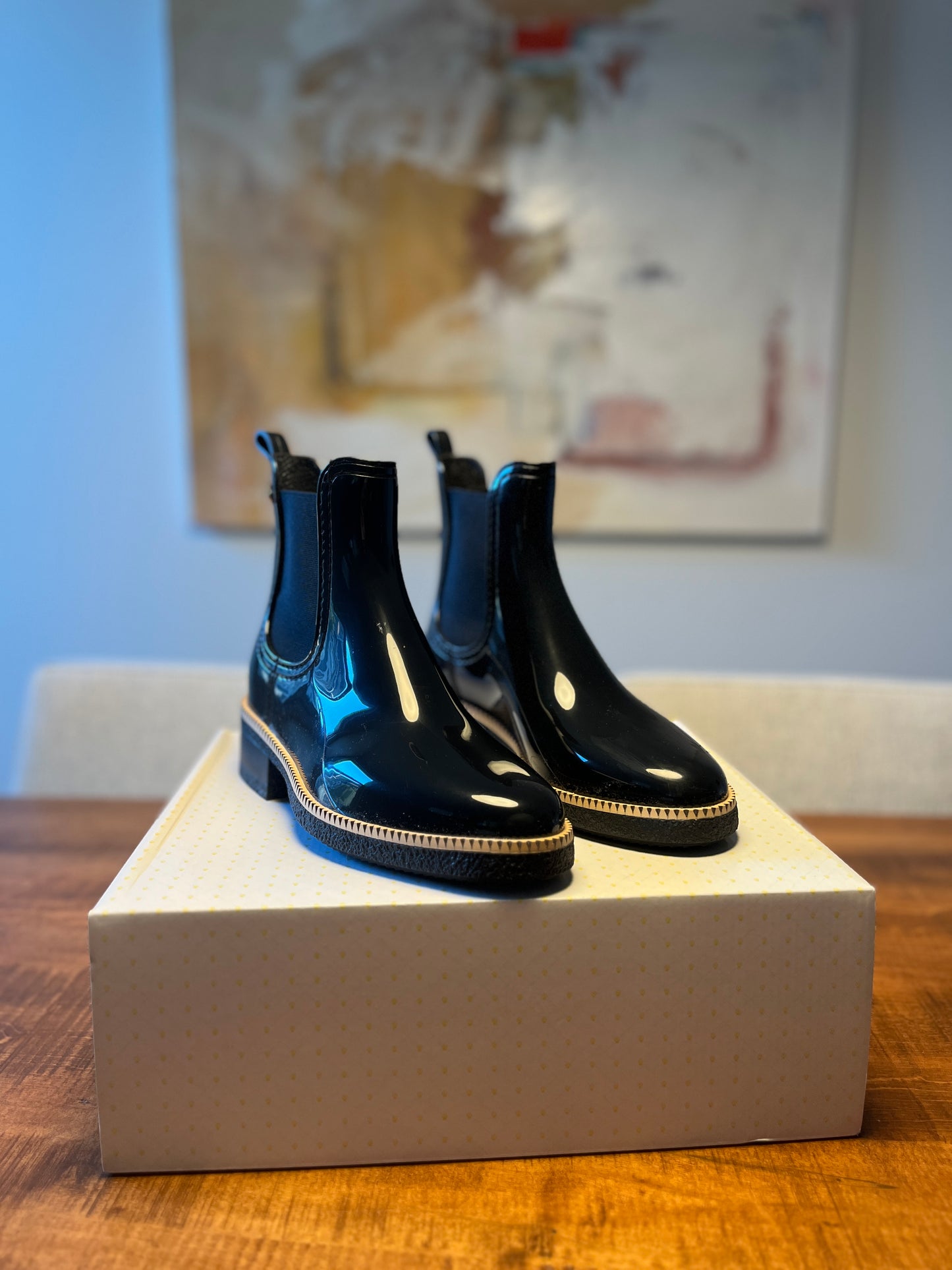 Brand New Lemon Jelly Black Rain Boots - size 7.5 US Women