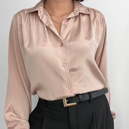 Gold Sheen Shirt | Relaxed fit Long Sleeve Button Down