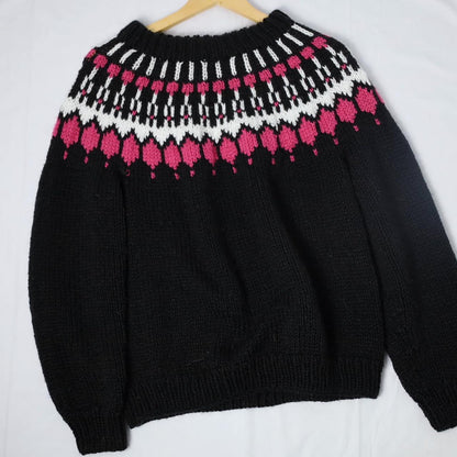 Hand Knit Fair Isle Pullover Sweater