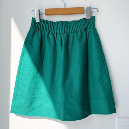 J.CREW Teal Green Solid A-Line Mini Skirt
