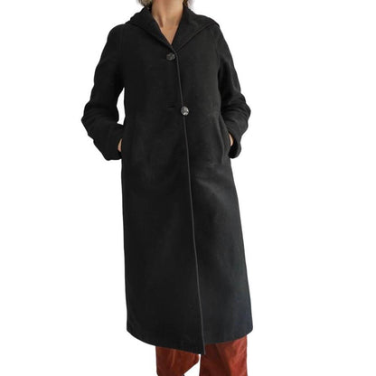 London Fog Black Double Layer Trench Coat and Removable Fleece Long Jacket with Hood