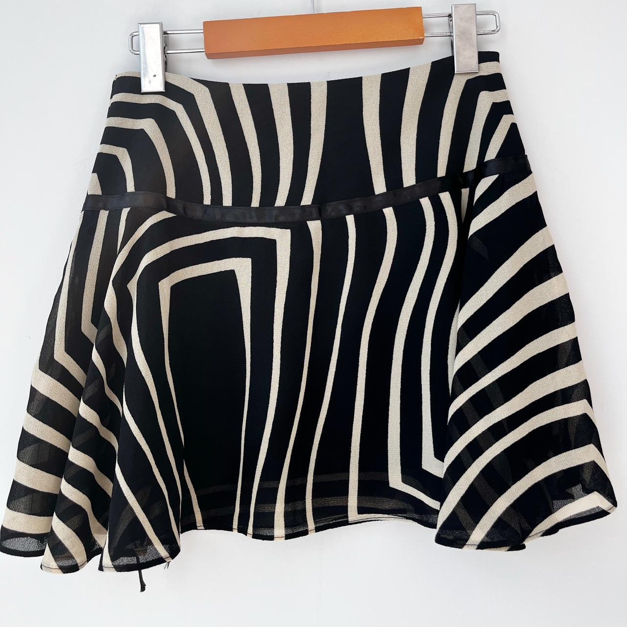 New York Black and Beige Swirl Mini Skirt