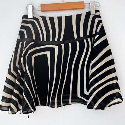 New York Black and Beige Swirl Mini Skirt