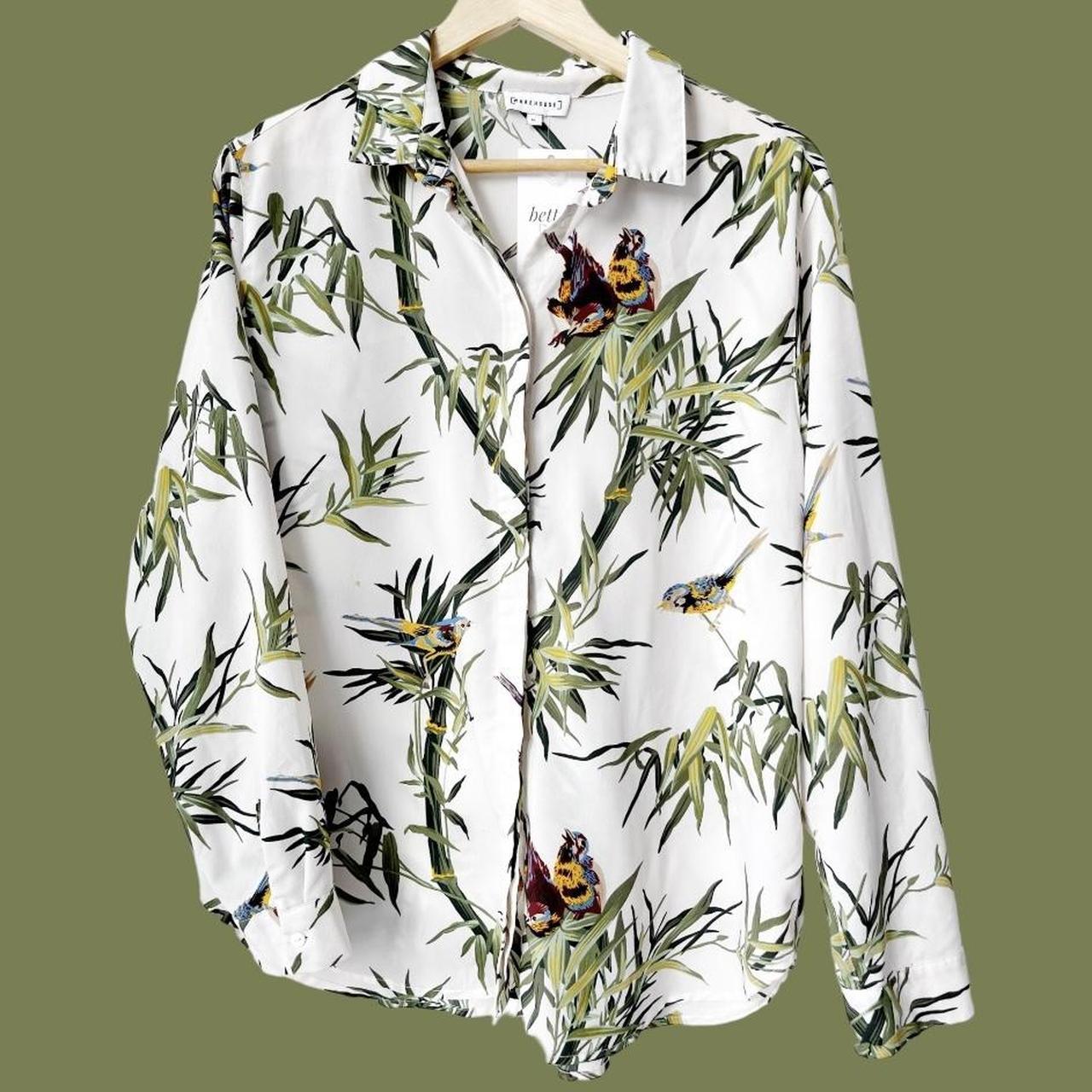 Warehouse Songbird Print Buttondown Shirt