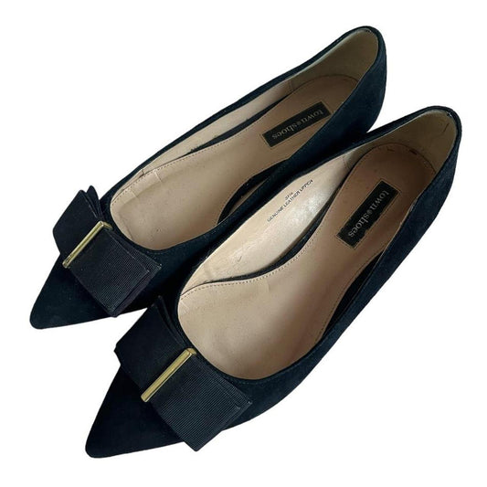 Town Shoes Black Pointy Toe Ballet Flats