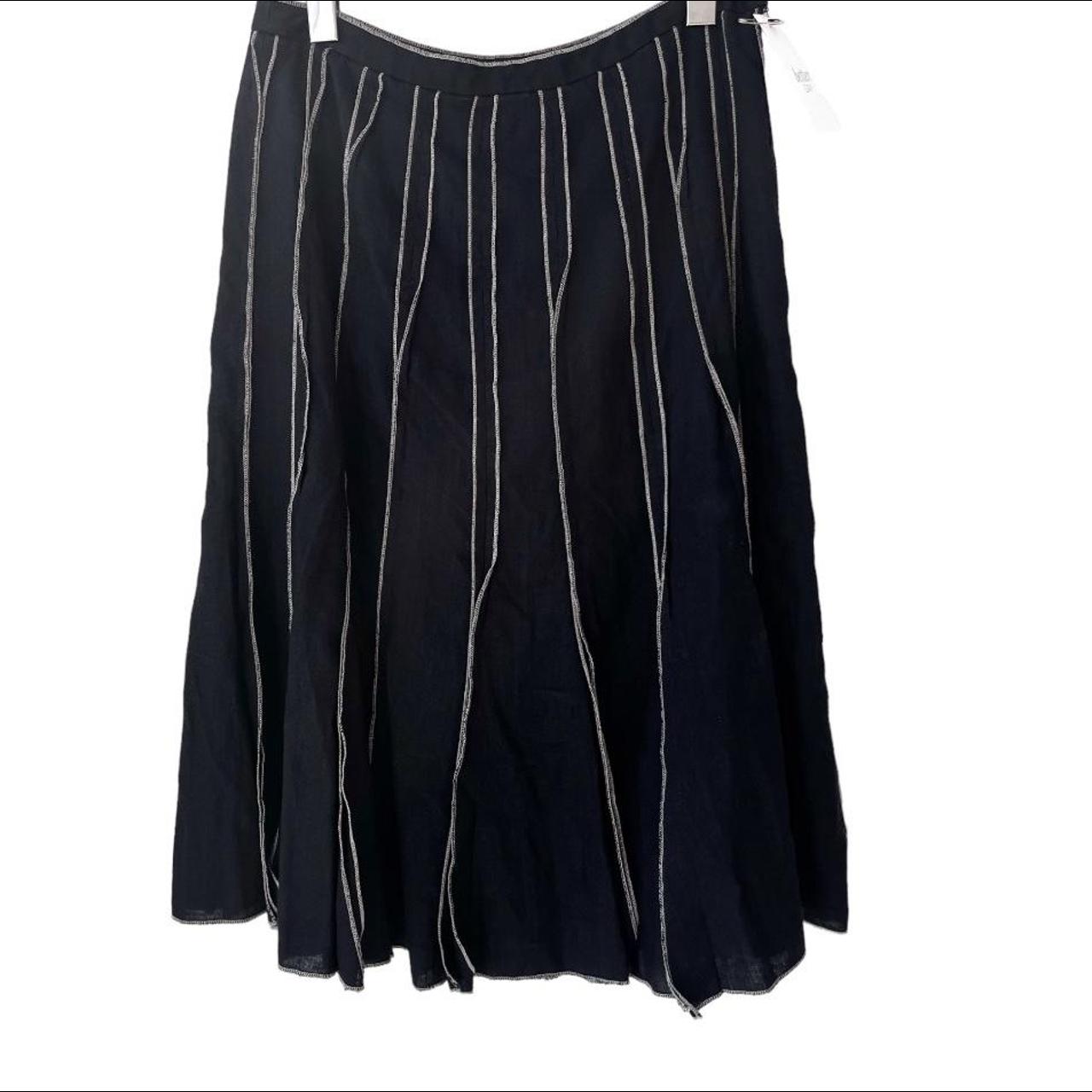 Carole Little 100% Linen Accordion Pleated Skirt