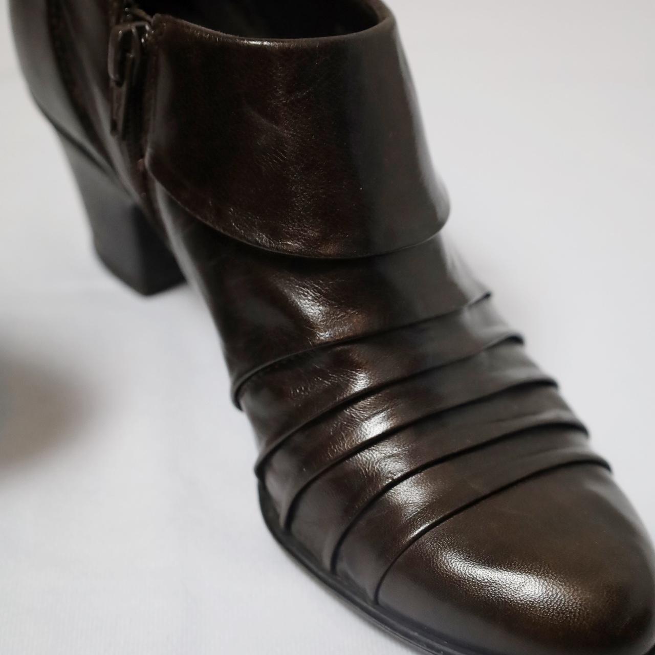 Dark Brown Vintage Leather Ankle Boots